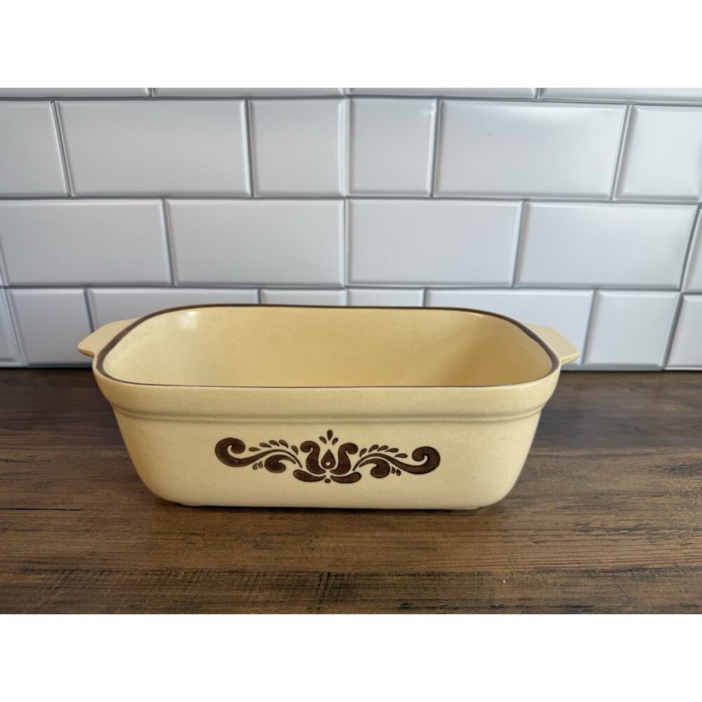Vintage Pfaltzgraff Village Stoneware 2 Qt Loaf Bread Pan Dish Meatloaf 235